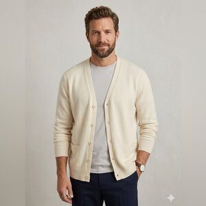 State Cashmere Button Down Long Sleeve Cardigan Sweater Size Large